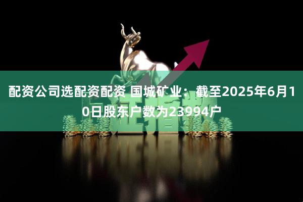 配资公司选配资配资 国城矿业：截至2025年6月10日股东户数为23994户