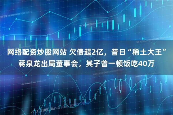 网络配资炒股网站 欠债超2亿，昔日“稀土大王”蒋泉龙出局董事会，其子曾一顿饭吃40万